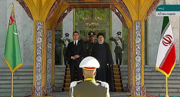 مراسم استقبال رسمی از رئیس جمهور ترکمنستان برگزار شد